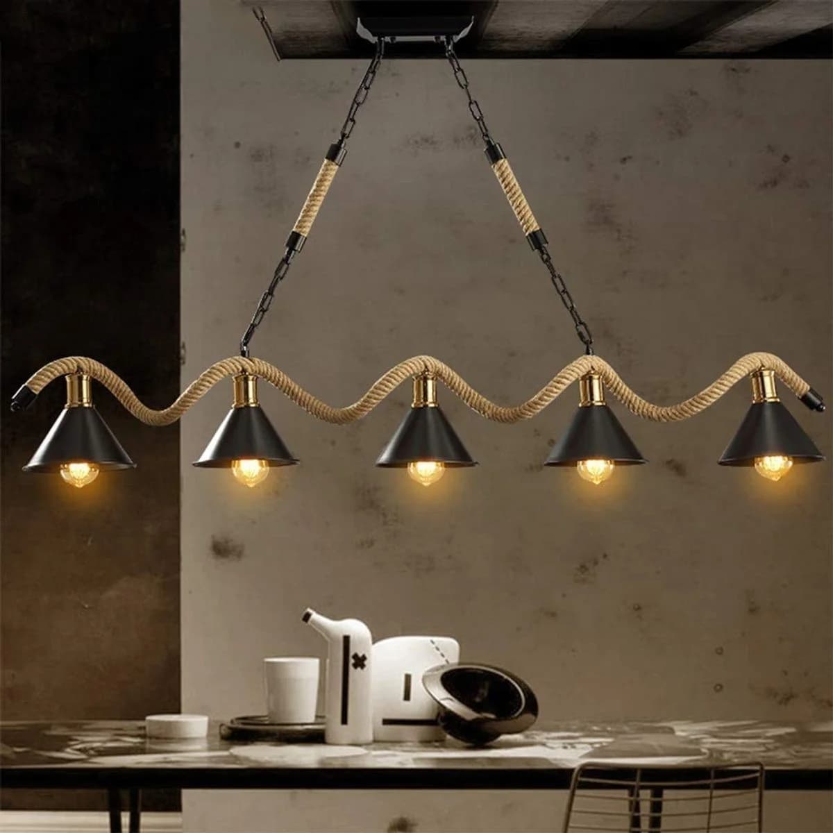 5-Light Linear Rope Pendant Light 2