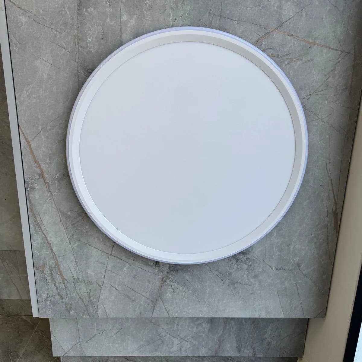 Round White Frame LED Ceiling Light 43cm CCT 4