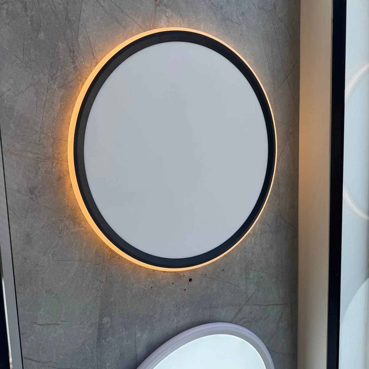 Round LED Ceiling Light Black Frame 43cm 45W 4