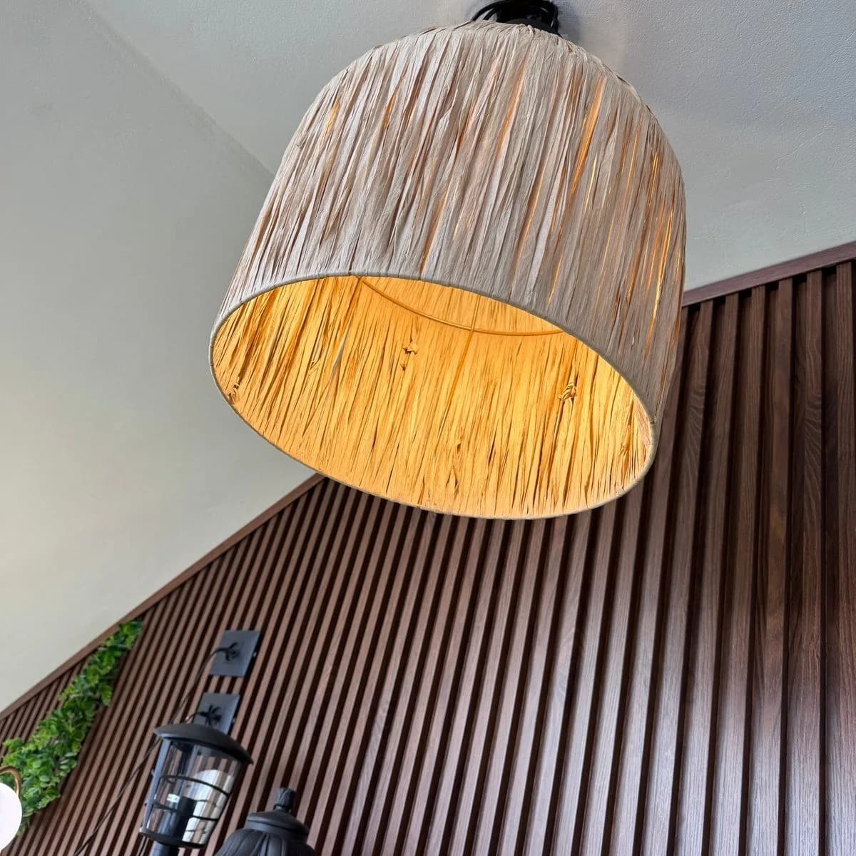 Straw and Rope Dome Pendant Light 4