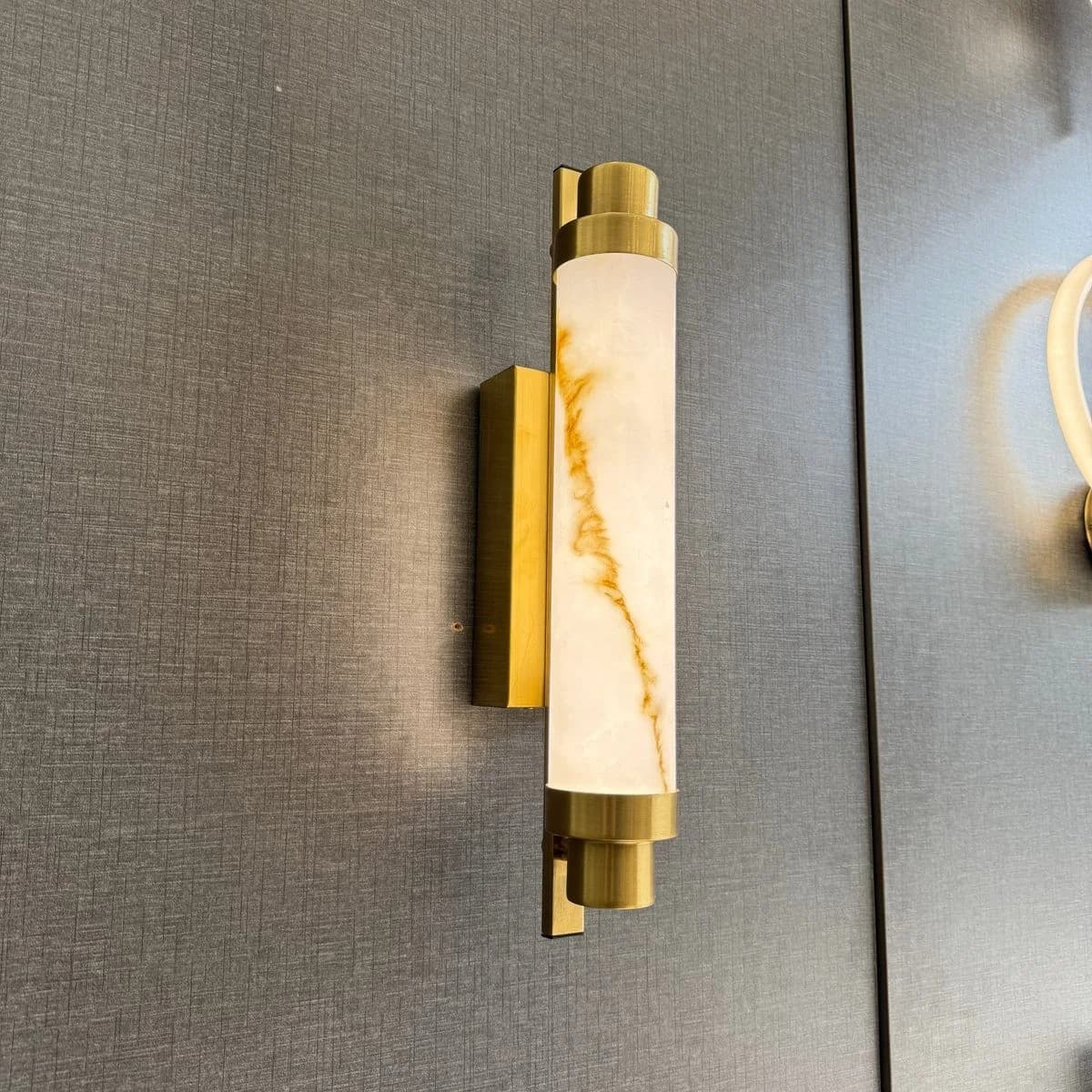 Golden Wall Sconce with Marble Cylinder 2