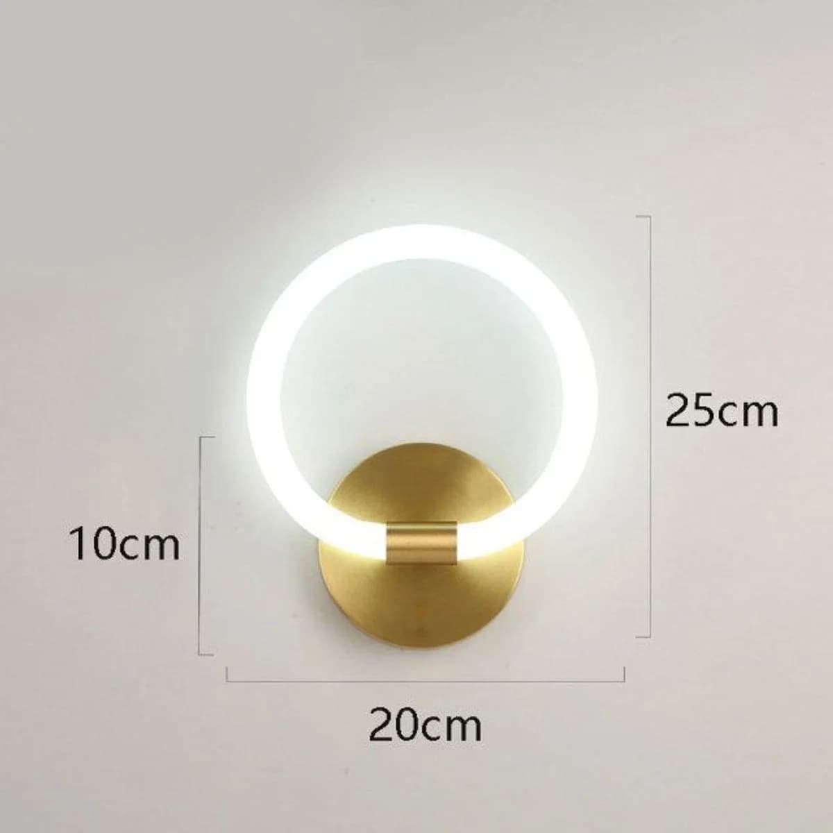 Gold Ring LED Wall Sconce with Touch Switch 3