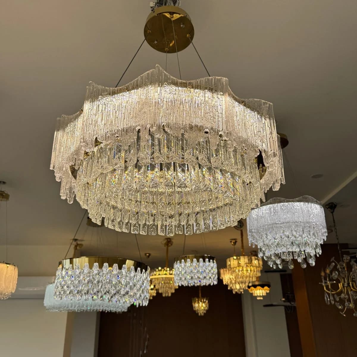 Layered Round LED Crystal Chandelier 60 cm 2