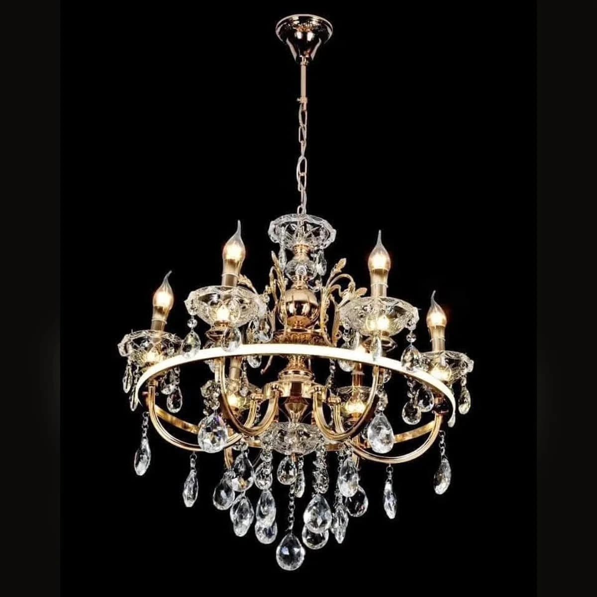 Classic Crystal Chandelier 5 Arms with LED Ring 2
