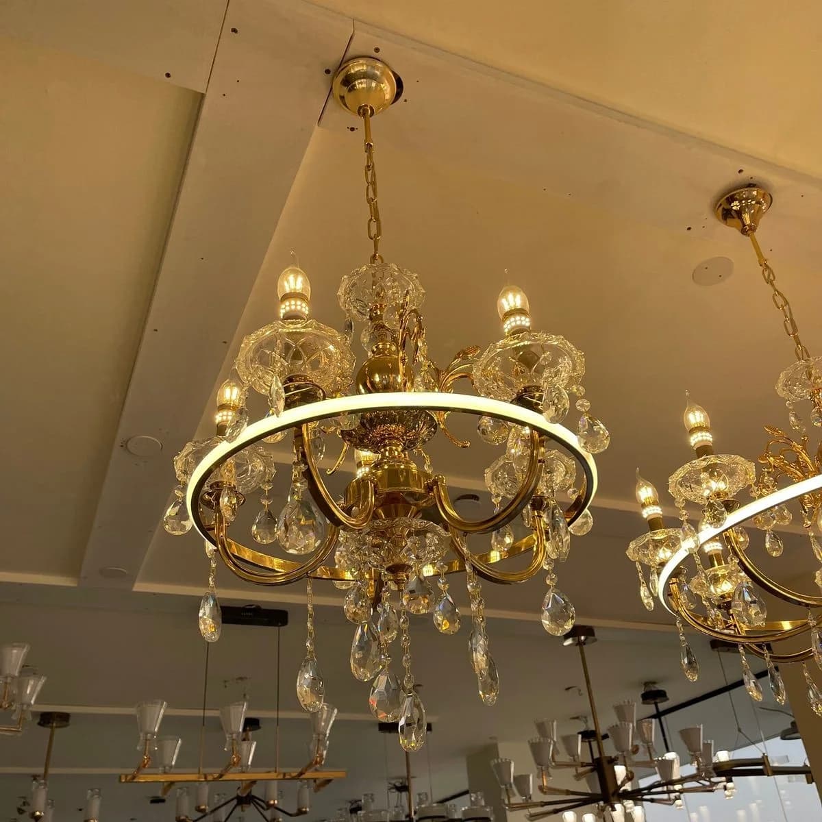 Classic Crystal Chandelier 5 Arms with LED Ring 3