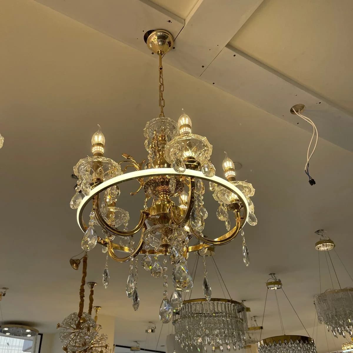 Classic Crystal Chandelier 5 Arms with LED Ring 4