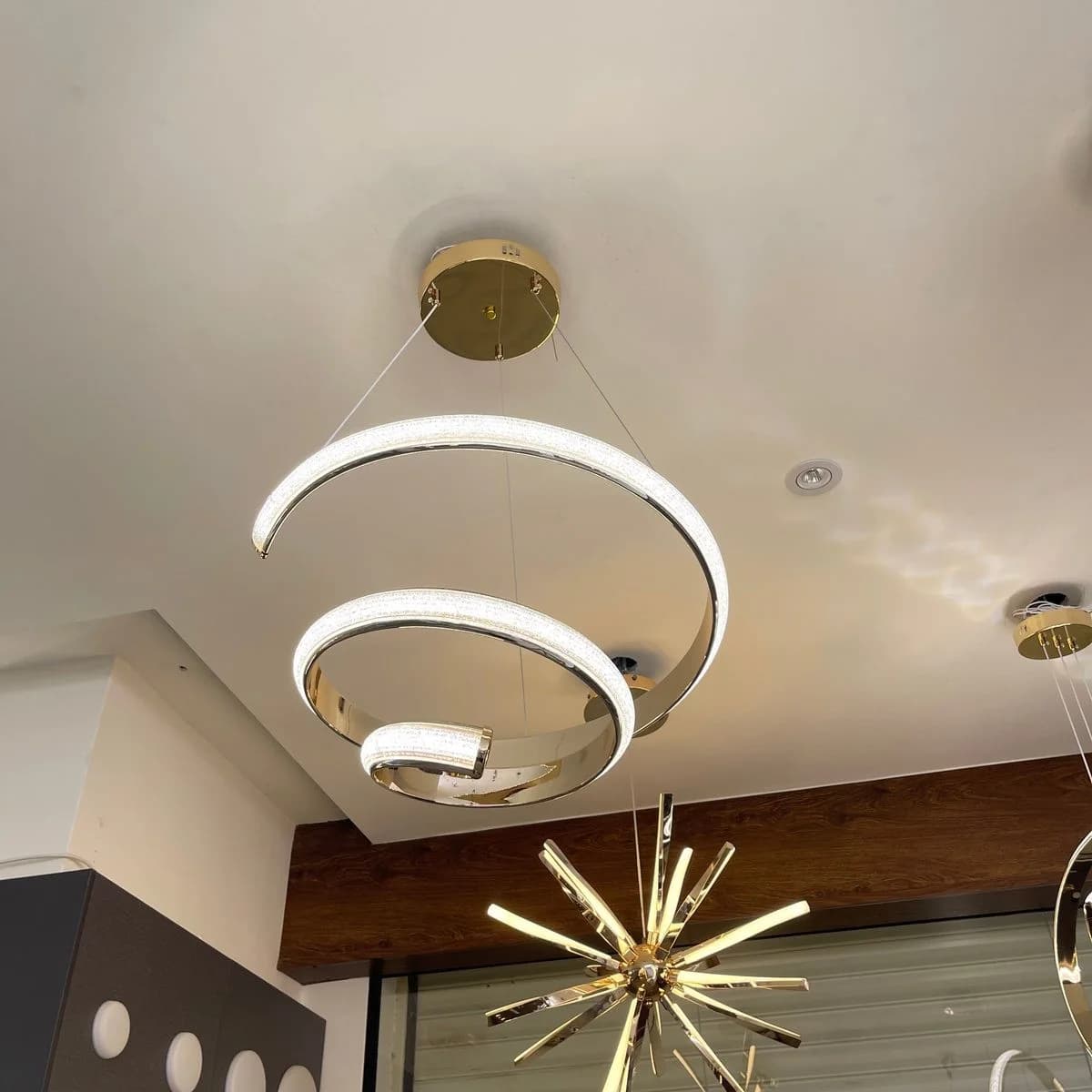 Modern Gold Spiral LED Pendant Light 2