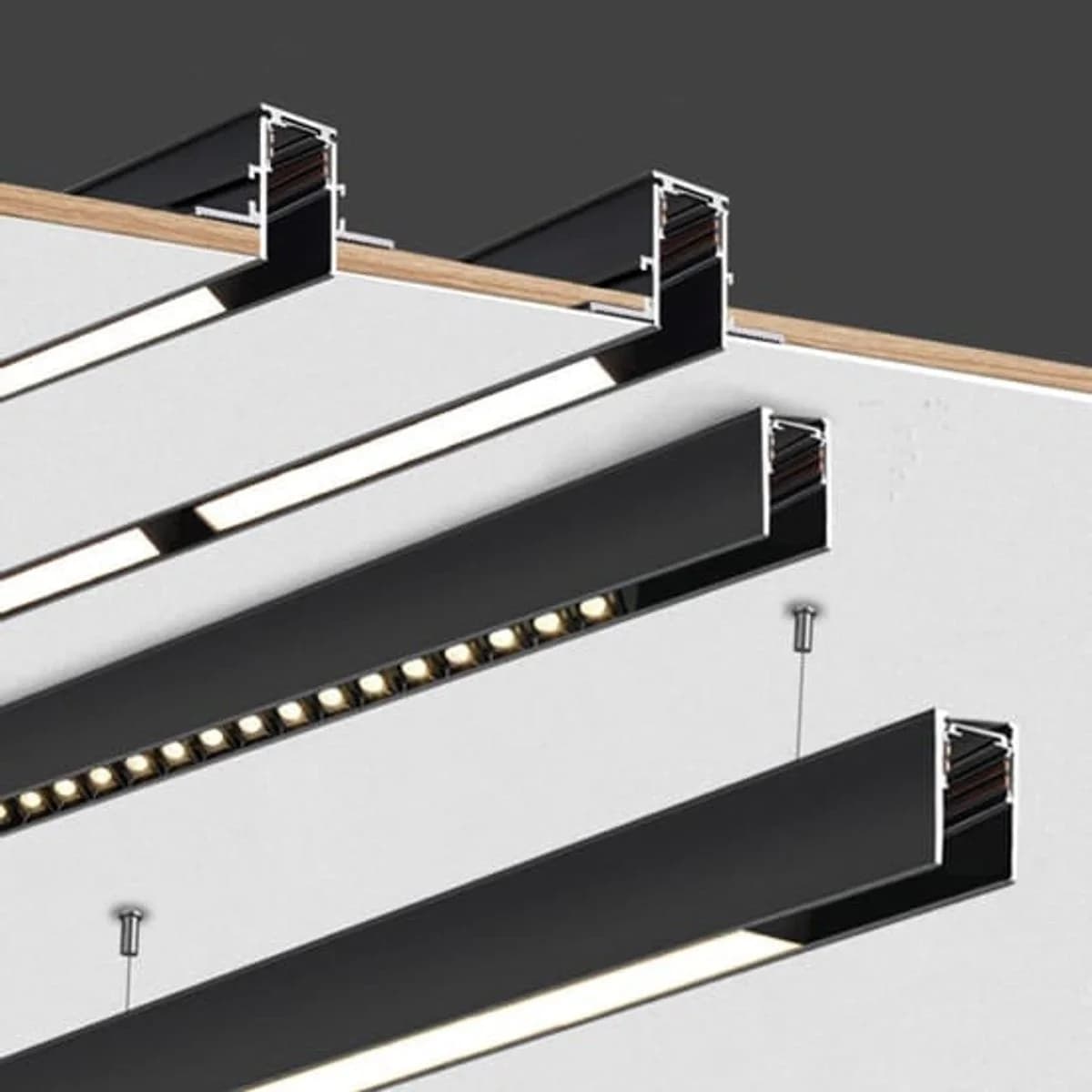 Black Magnetic Track Rail 3M 2