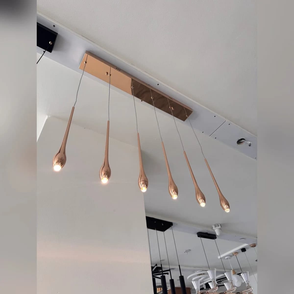 Modern 6-Light Teardrop Bar Chandelier 3