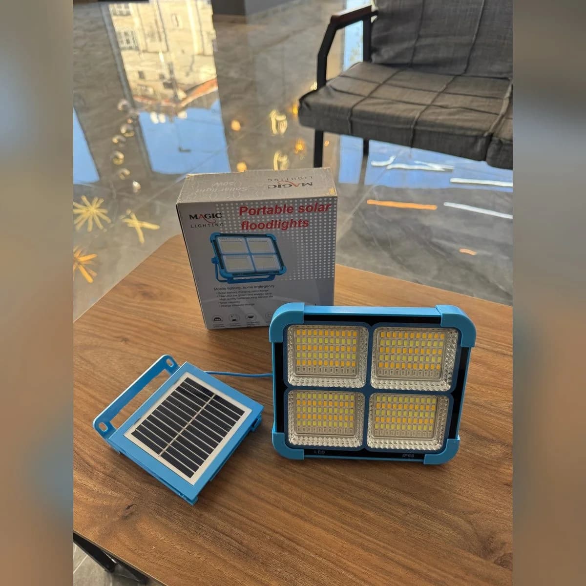 50W Portable Solar LED Floodlight Blue 2