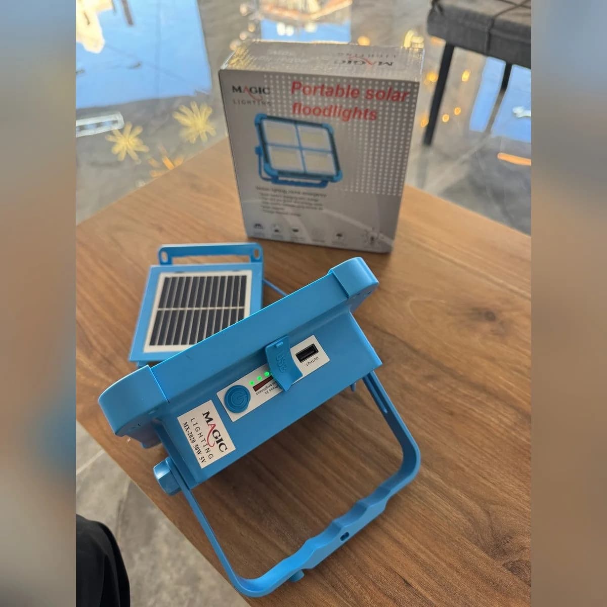 50W Portable Solar LED Floodlight Blue 3