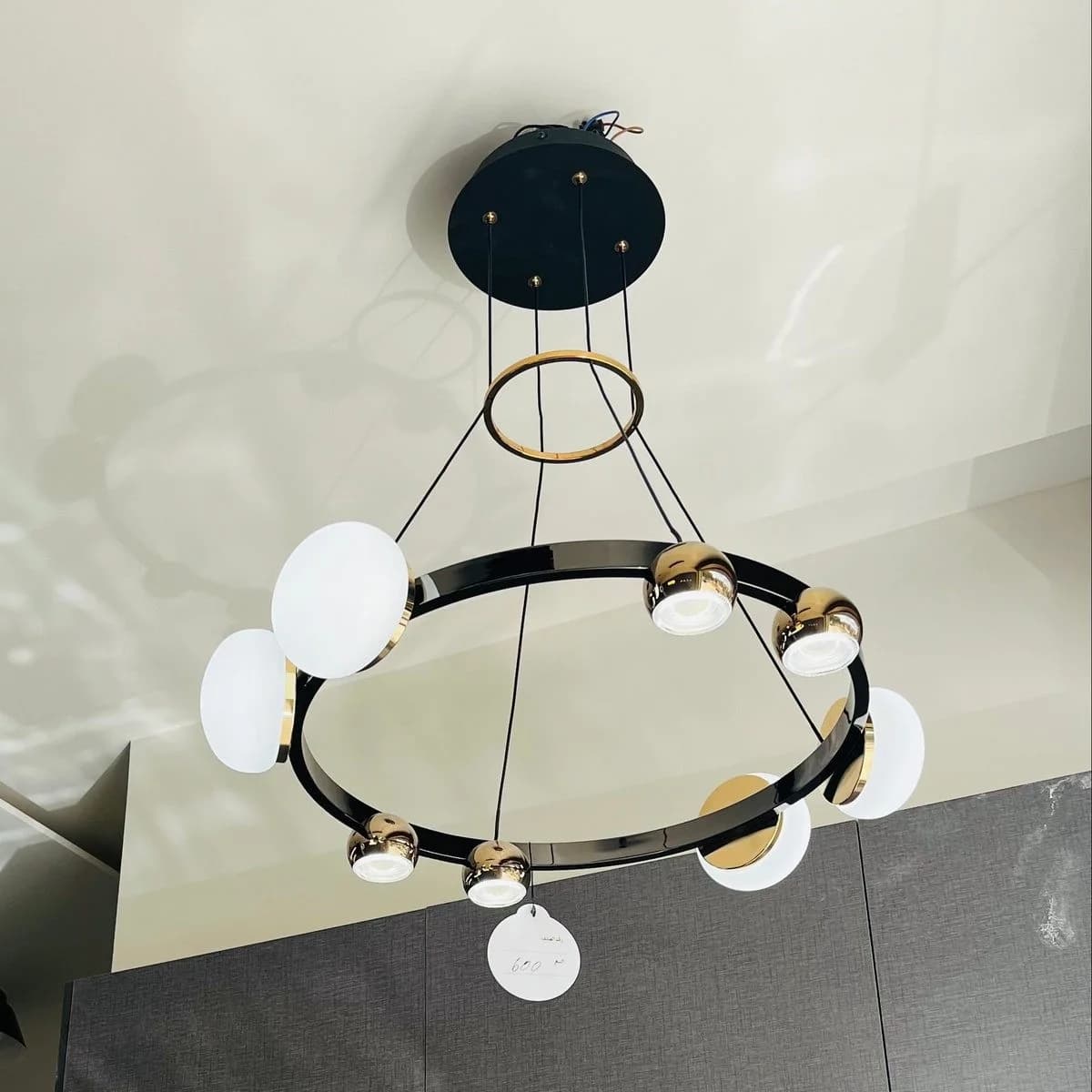 Modern Black and Gold Circular LED Chandelier 3
