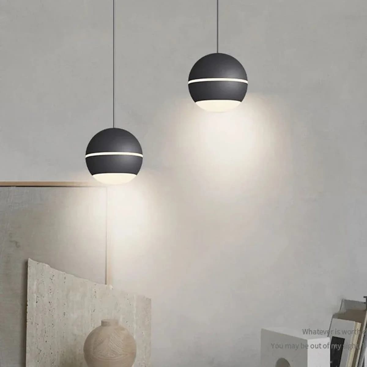 Black Spherical Magnetic Pendant Light 2