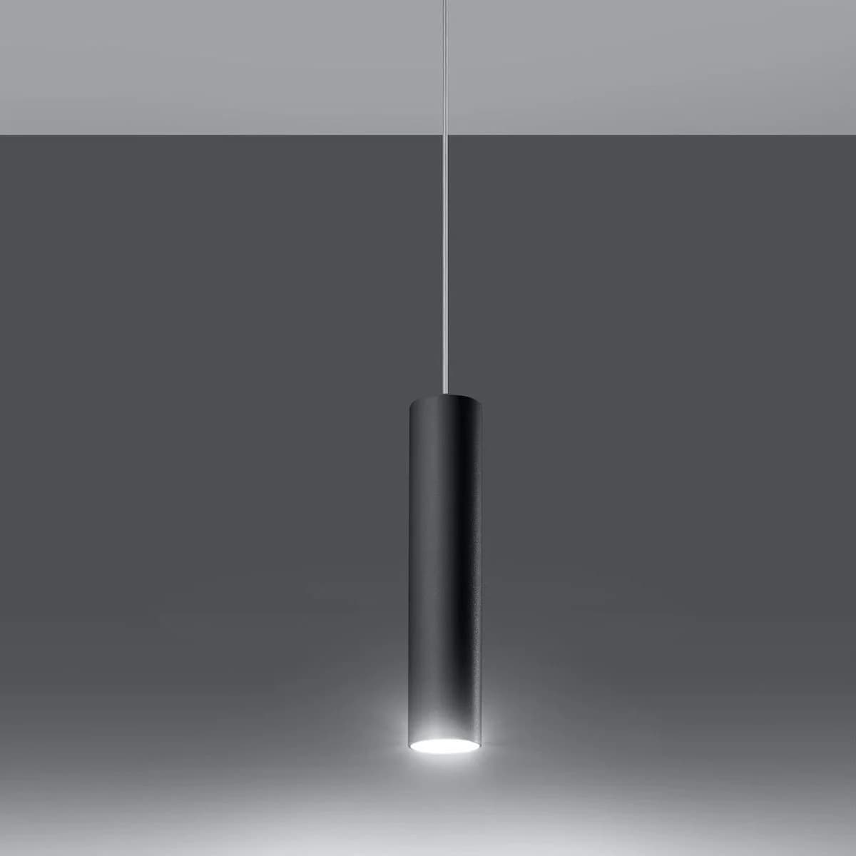 Black Cylindrical Magnetic Pendant Light 2