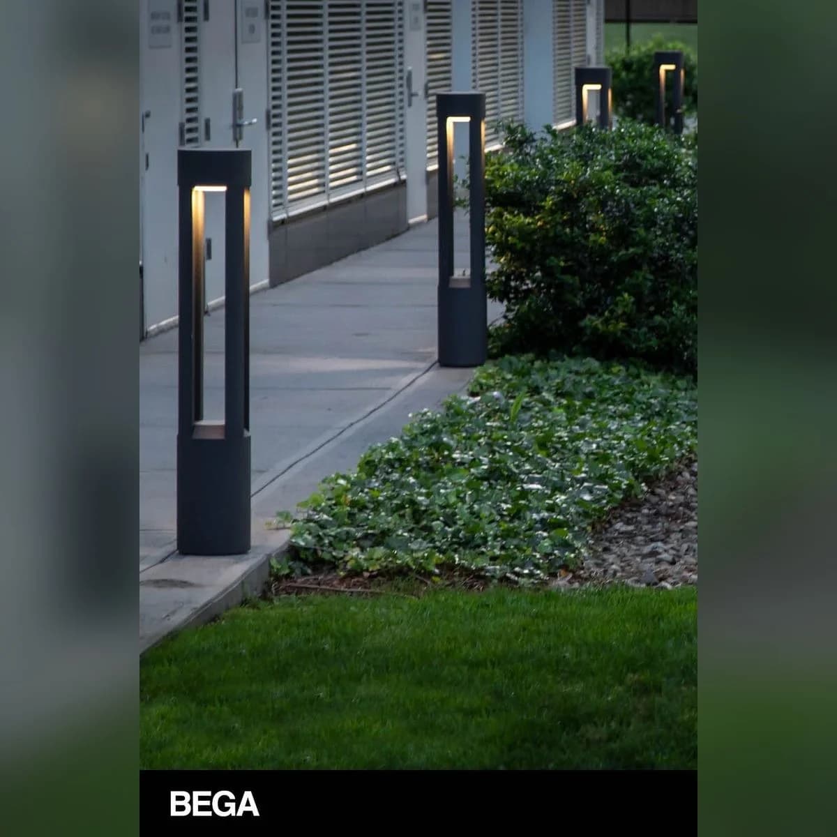 Modern Square Open-Frame Outdoor Bollard Light 4
