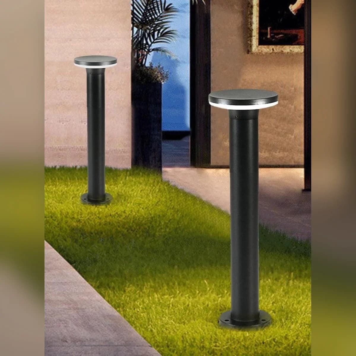 בולארד חוץ מודרני עגול שחור 3