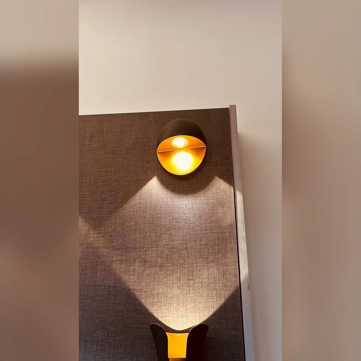Black and Gold Semi-Dome Wall Light