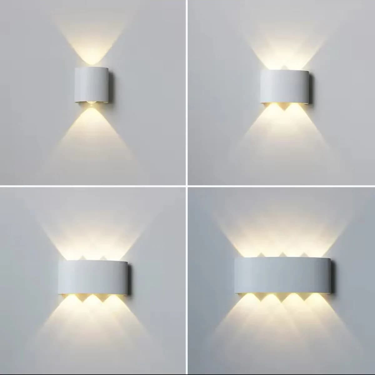 White 3-Lens Up & Down Wall Light 3