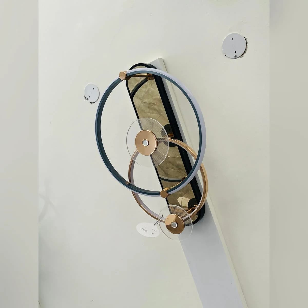 נברשת לד צמודת תקרה מודרנית 2 טבעות שחור וזהב 3