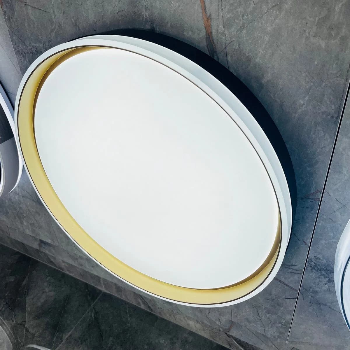 Round Gold and White LED Ceiling Light 50cm 80W 2